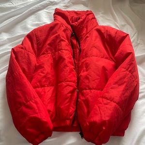 Red puffer jacket, size medium